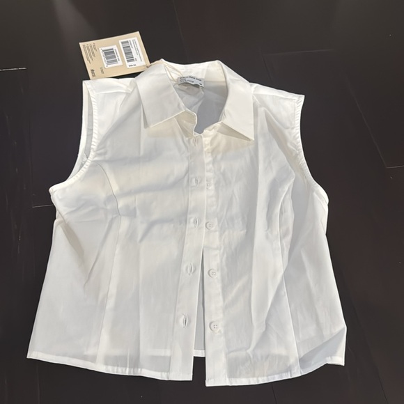 Frank & Oak Cropped Sleeveless Poplin Shirt - Picture 5 of 5